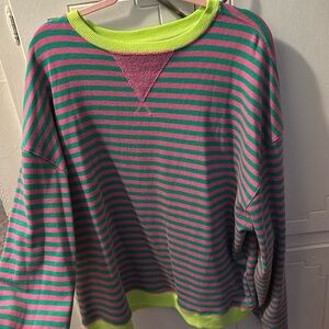 Classic Striped Oversized Crewneck